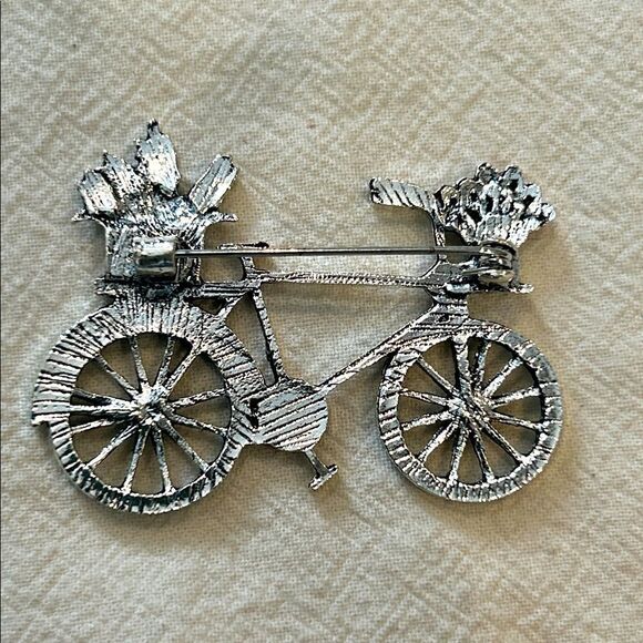 Colorful Bicycle Brooch with Rhinestones - Picture 2 of 3